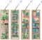 4-Piece 5D Diamond Painting Bookmarks for Adults – Plant & Bookshelf Design, DIY Rhinestone Art Kit with Tassels, Craft Supplies & Gifts